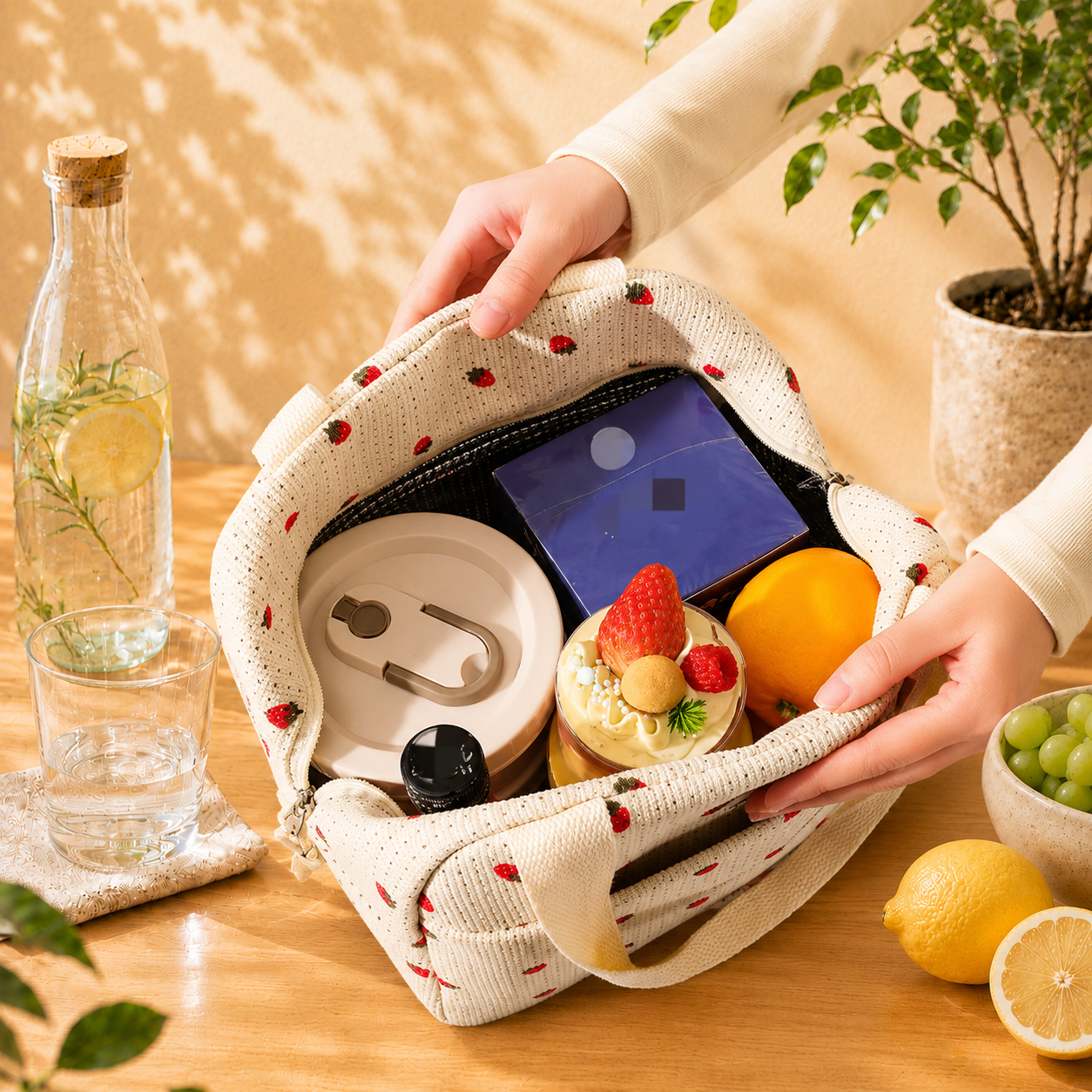 Petit sac isotherme Bloom - Motif fleuri