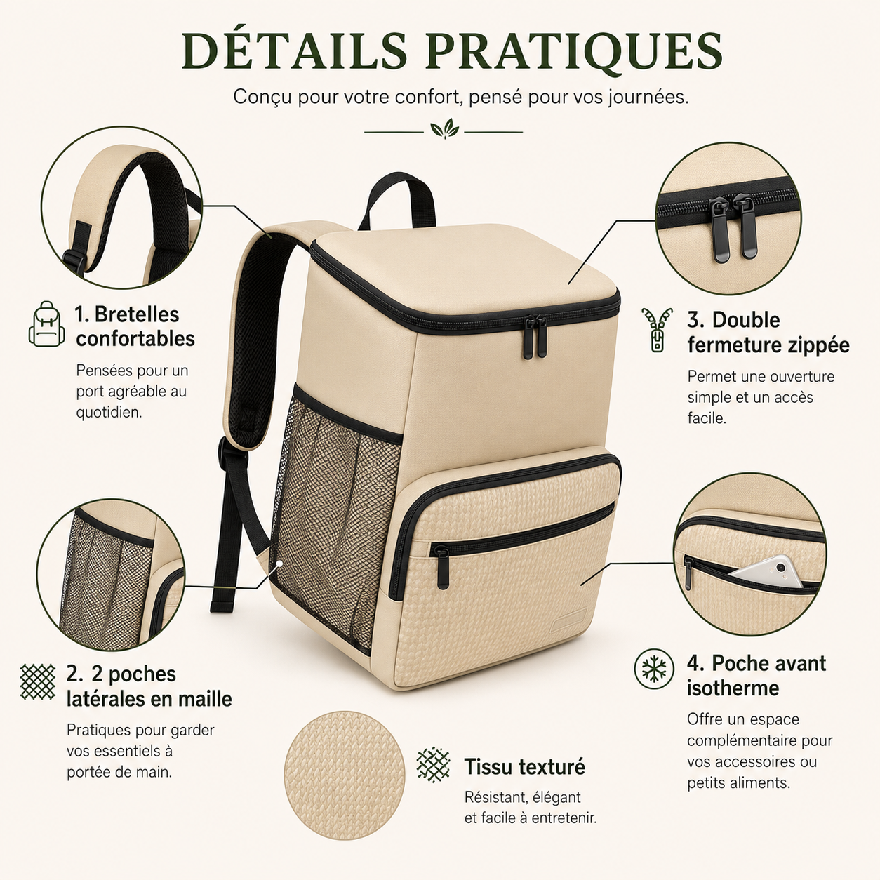 Sac isotherme à dos Nomad – Grande capacité