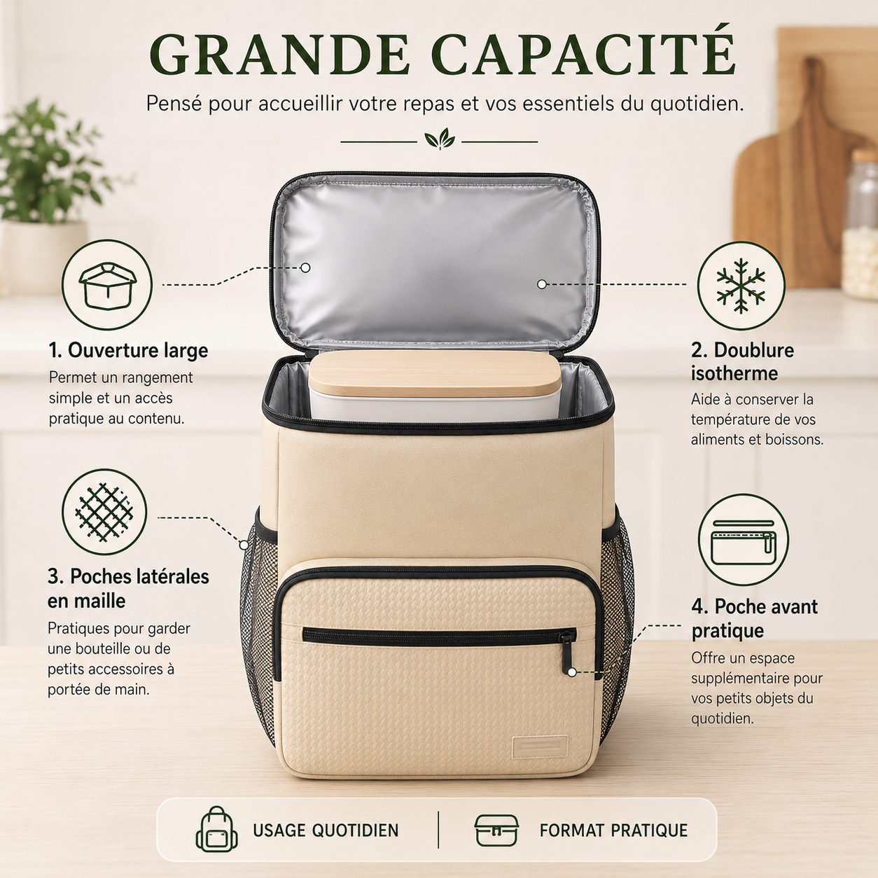 Sac isotherme à dos Nomad – Grande capacité