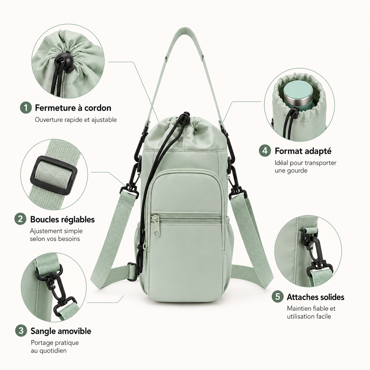 Sac isotherme Bouteille Nomad - pochette intégrée
